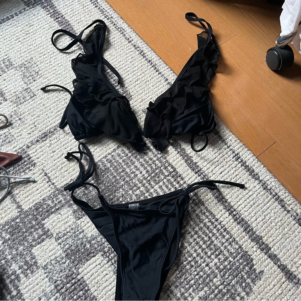 Unbranded Black Ruffle Bikini